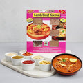 SpicenEasy lamb or beef korma recipe kit packaging showing spice sachets and creamy curry