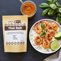 Spice n Easy Thai rub pouch standing upright on a dark background